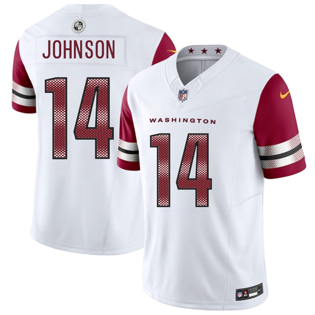 Men's Washington Commanders #14 Josh Johnson White 2025 F.U.S.E. Vapor Limited Stitched Football Jersey